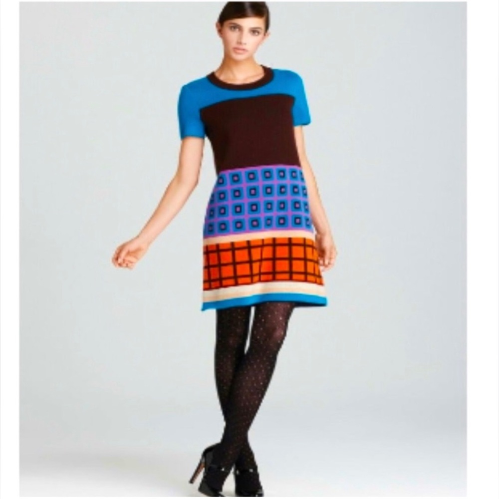 LlKATE SPADE Freyda Wool & Cashmere Short Sleeve Sweater Shift Dress Sz M